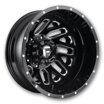 Fuel Wheels Triton Dually 20x8.25 Gloss Black Milled - Rear 8x210 -221mm 154.3mm