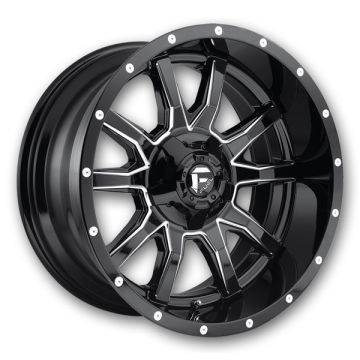 Fuel Wheels Vandal 22x12 Gloss Black Milled 6x135/6x139.7 -45mm 106.1mm