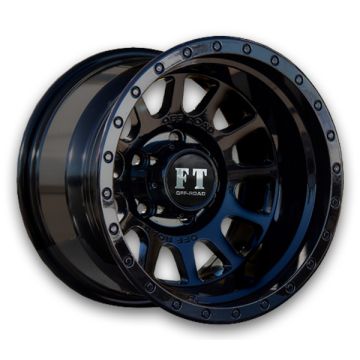 Full Throttle Wheels FT5092 15x10 Gloss Black 5x114.3 -44mm 73.1mm