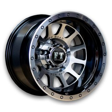 Full Throttle Wheels FT5092 16x10 Gloss Black with Machined Face 6x139.7 -44mm 108.1mm
