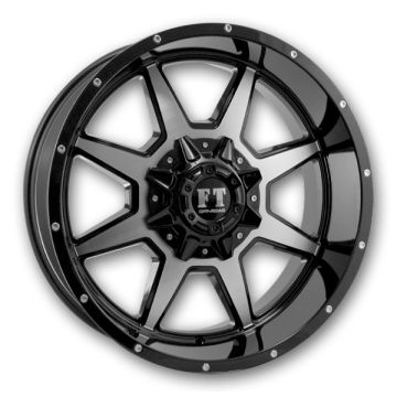 Full Throttle Wheels FT2 TORQUE 20x14 Gloss Black Machined 8x180 -76mm 130.6mm