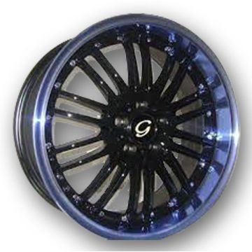 G Line Wheels G820 17x7.5 Black With Blue Lip 5x120 +38mm 73.1mm