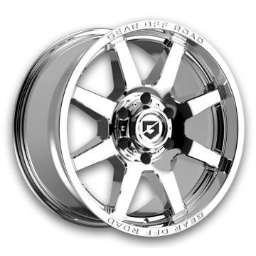 Gear Off Road Wheels 762 Pivot 20x9 Chrome Plated with Lip Logo 8x170 +18mm 125.2mm