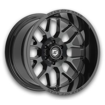 Gear Off Road Wheels 763 Raid 20x10 Gloss Black with Lip Logo 5x150 -12mm 110.2mm