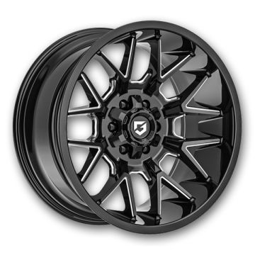Gear Off Road Wheels 768 Primacy 20x9 Gloss Black Milled 8x165.1 +18mm 125.2mm