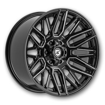 Gear Off Road Wheels 770 Edge 20x9 Gloss Black Milled 8x170 +18mm 125.2mm