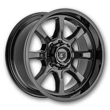 Gear Off Road Wheels 772 Glock 17x9 Gloss Black 8x170 +00mm 125.2mm