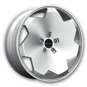 Giovanna Wheels Masiss 24x10 Gloss Silver With Machined Face 5x120 +22mm 72.56mm