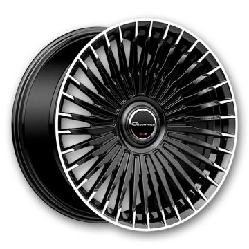Giovanna Wheels Tulum Big Cap 22x10.5 Gloss Black With Machined Tips 5x112/5x114.3 +40mm 73.1mm