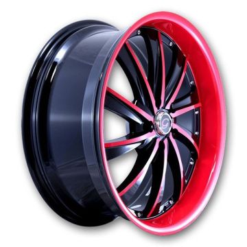 G Line Wheels G0016 20x8.5 Black with Red Face 5x120 +35mm 72.6mm