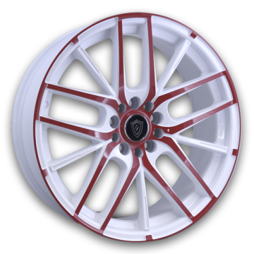 G Line Wheels G0029 17x7.5 White with Red Face 4x100/4x114.3 +35mm 73.1mm