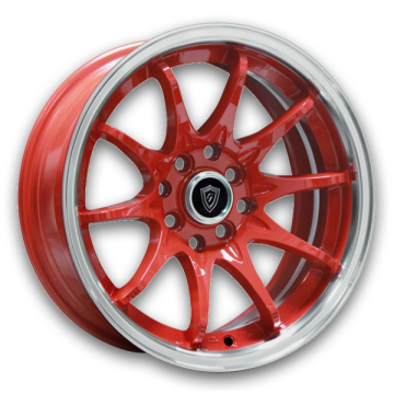 G Line Wheels G1018 15x8 Red Machined 4x100/4x114.3 +20mm 73.1mm
