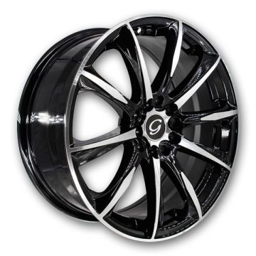 G Line Wheels G1026 17x7.5 Black with Polished Face 5x100/5x114.3 +35mm 73.1mm