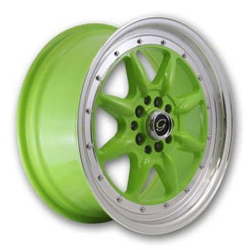 G Line Wheels G8006 17x7.5 Green With Machined 4x100/4x114.3 +35mm 73.1mm