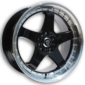 G Line Wheels G8073 18x8.5 Black with Polished Face 5x100/5x114.3 +30mm 73.1mm