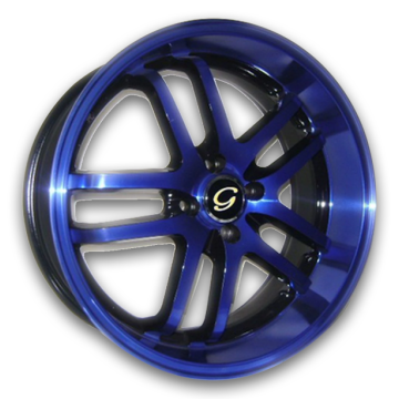 G Line Wheels G817 18x8 Black With Blue 4x114.3 +38mm 73.1mm