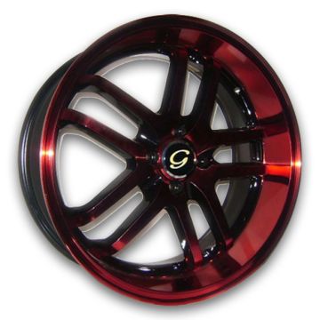 G Line Wheels G817 18x8 Black With Red 4x114.3 +38mm 73.1mm
