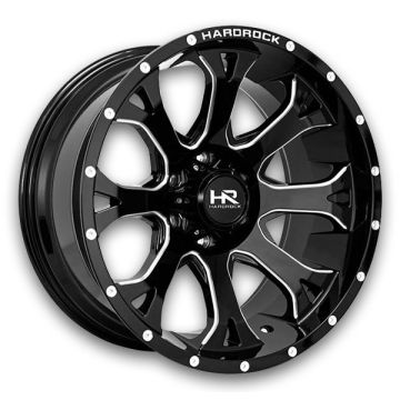 Hardrock Off-Road Wheels H505 BloodShot Xposed 24x12 Gloss Black Milled 8x180 -76mm 124.3mm