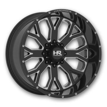 Hardrock Off-Road Wheels H504 Slammer Xposed 20x10 Gloss Black Milled 5x127 -19mm 78.1mm
