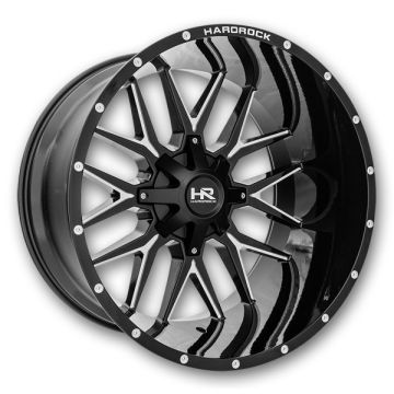 Hardrock Off-Road Wheels H700 Affliction 24x14 Gloss Black Milled 8x180 -76mm 124.3mm
