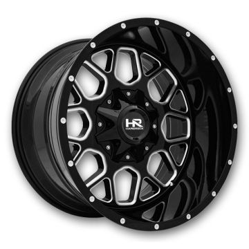 Hardrock Off-Road Wheels H705 Gunner 20x9 Gloss Black Milled 5x150/5x139.7 +0mm 110.3mm