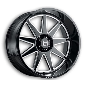 Hostile Wheels H121 Omega 8lug 24x12 Blade Cut 8x170 -44mm 125.2mm