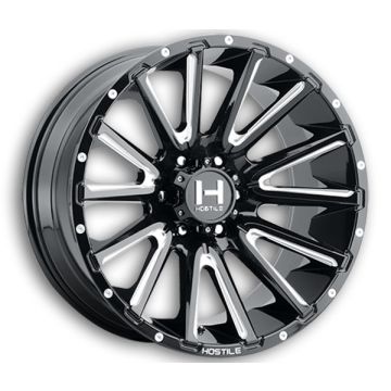 Hostile Wheels H123 Typhoon 6lug 22x10 Blade Cut 6x135 -25mm 87mm