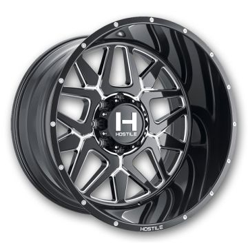 Hostile Wheels H128 Diablo 8lug 22x10 Blade Cut 8x165.1 -25mm 125.2mm