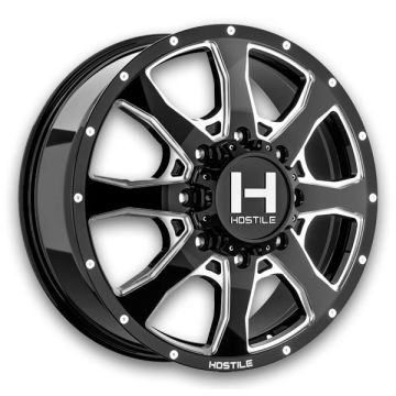 Hostile Wheels H403 Kodiak Dually 20x8.25 Blade Cut - Front 8x200 +123mm 142.2mm