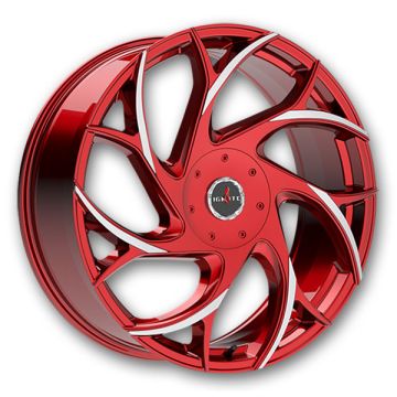 Ignite Wheels Inferno 22x9.5 Candy Red Milled Tips 5x115/5x120 +15mm 74.1mm