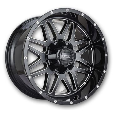 Impact Off-Road Wheels 806 22x12 Gloss Black/Milling Windows 5x139.7/5x150 -44mm 110.3mm