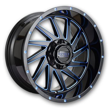Impact Off-Road Wheels 811 17x9 Gloss Black/Blue Milled 5x114.3/5x127 -12mm 78.1mm