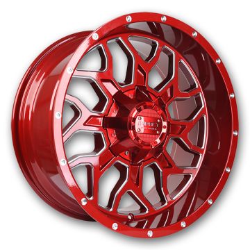 Impact Off-Road Wheels 813 20x10 Red/Milling Windows 6x139.7/6x135 -12mm 106.1mm