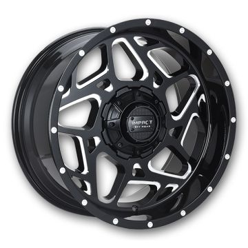 Impact Off-Road Wheels 822 22x12 Gloss Black/Milling Windows 5x139.7/5x127 -44mm 87.1mm