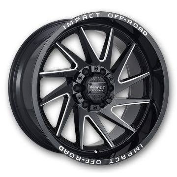 Impact Off-Road Wheels 824 20x10 Gloss Black/Milling Windows 5x139.7/5x127 -12mm 87.1mm