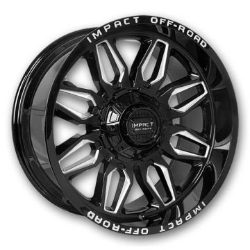Impact Off-Road Wheels 827 20x10 Gloss Black/Milling Windows 5x139.7/5x150 -12mm 110.3mm