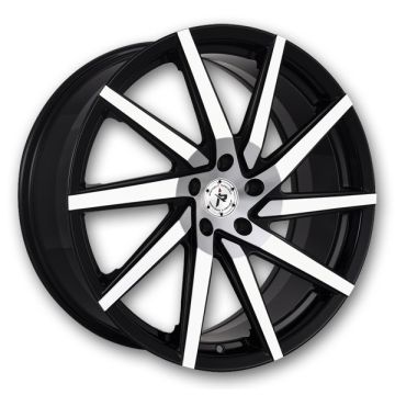Impact Racing Wheels 601 22x9 Gloss Black With Machined Face 5x112 +38mm 73.1mm