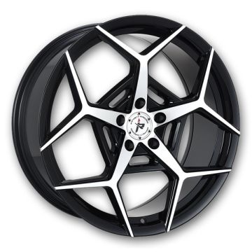 Impact Racing Wheels 607 20x8.5 Gloss Black With Machined Face 5x114.3 +35mm 73.1mm
