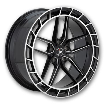 Impact Racing Wheels 611 20x9 Gloss Black Milled Machined Lip 5x114.3 +35mm 73.1mm