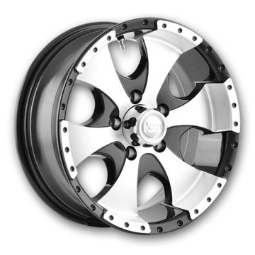 Ion Wheels 136 14x6 Black with Machined Lip 5x114.3 +0mm 83.82mm