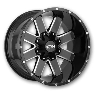 Ion Wheels 141 17x9 Gloss Black/Milled Spokes 6x135/6x139.7 +13mm 106mm