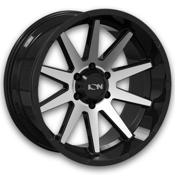Ion Wheels 143 17x9 Gloss Black with Machined Face 6x135 -12mm 87.1mm