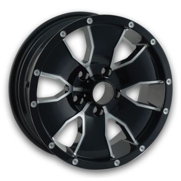 Ion Wheels 14 14x6 Black with Machined Face 5x114.3 +0mm 83.82mm