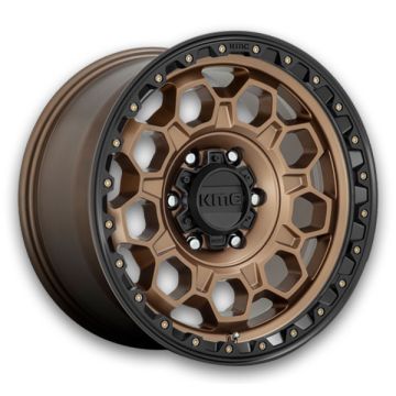 KMC Wheels Trek 17x8 Matte Bronze with Black Lip 5x108 +38mm 72.56mm