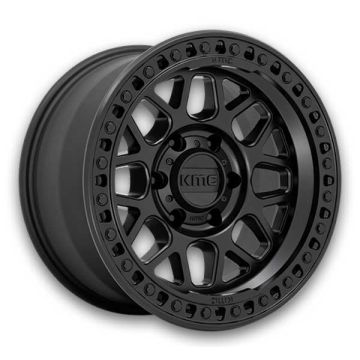 KMC Wheels GRS 17x9 Satin Black 5x127 -12mm 71.5mm