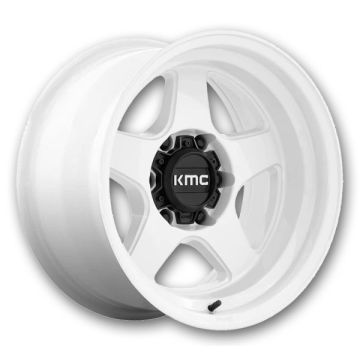 KMC Wheels LOBO 17x8.5 Gloss White 6x135 -10mm 87.1mm