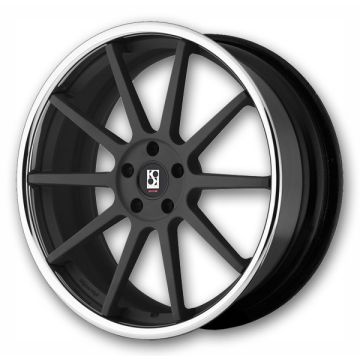 Koko Kuture Wheels Lindos 20x10 Matte Black w/ Chrome SS Lip 5x120 +25mm 72.56mm