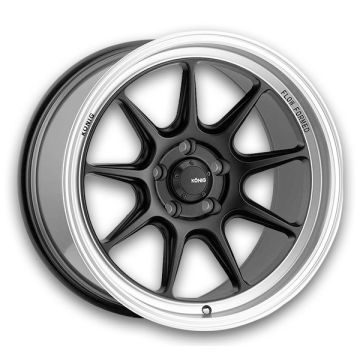 Konig Wheels Countergram 15x7.5 Matte Black / Matte Machined Lip 4x100 +35mm 73.1mm