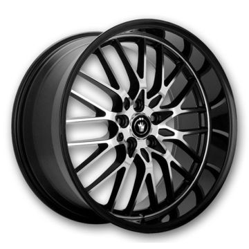 Konig Wheels Lace 16x7 Black/Machine Spoke 5x100/5x114.3 +40mm 73.1mm