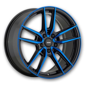 Konig Wheels Myth 19x8.5 Gloss Black w/ Blue Tinted Clearcoat 5x114.3 +40mm 73.1mm